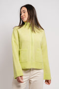 Sia Ls Knit Zipper Cardigan - Sharp Green Melange