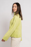 Sia Ls Knit Zipper Cardigan - Sharp Green Melange