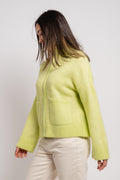 Sia Ls Knit Zipper Cardigan - Sharp Green Melange