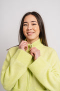 Sia Ls Knit Zipper Cardigan - Sharp Green Melange