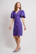 Sandrine Puff Sleeve Dress - Purple