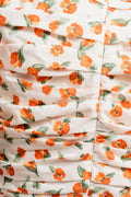 Sandrine Print Puff Dress - Mandarin Flower Print