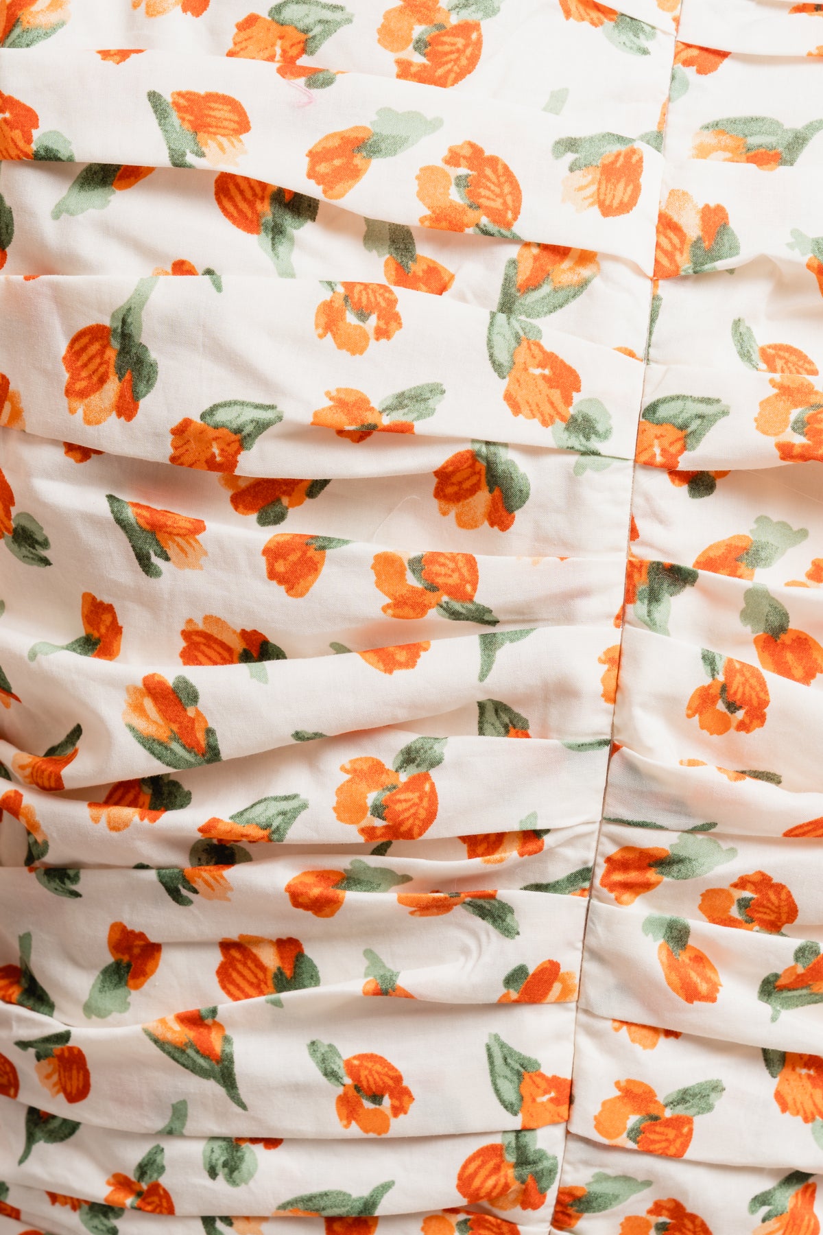 Sandrine Print Puff Dress - Mandarin Flower Print