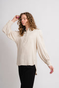 Viva Ls Linen Top - Sandshell