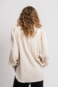 Viva Ls Linen Top - Sandshell