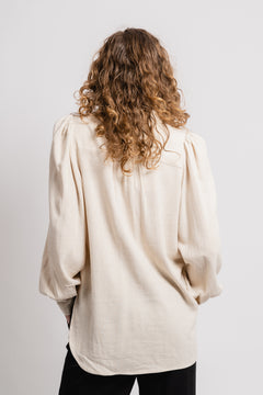 Viva Ls Linen Top - Sandshell