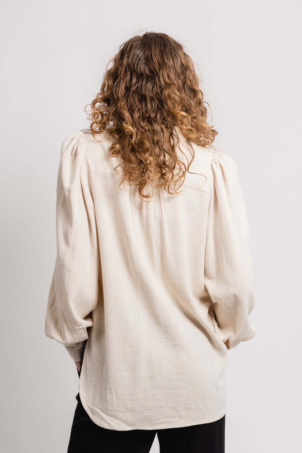 Viva Ls Linen Top - Sandshell