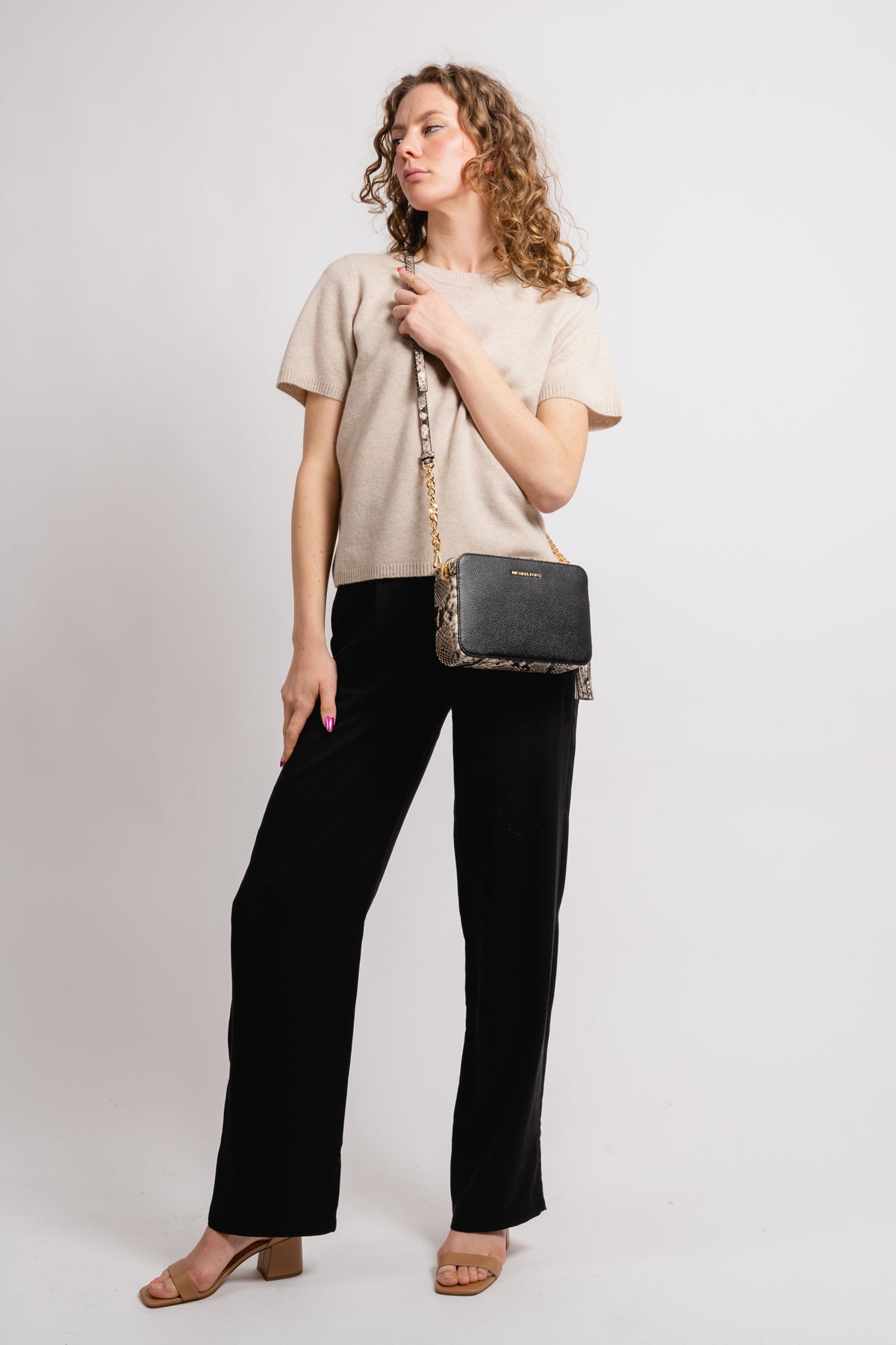 Ginny Medium Crossbody Bag - Pebbled Leather/Snake