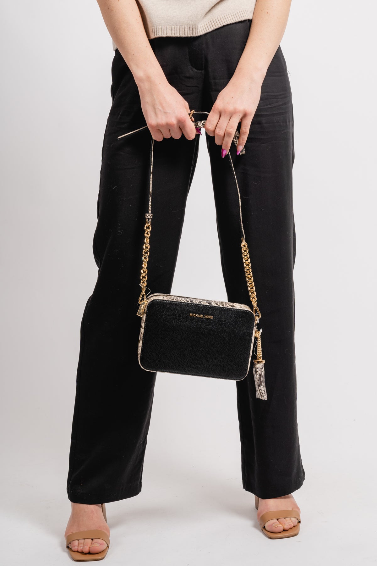 Ginny Medium Crossbody Bag - Pebbled Leather/Snake