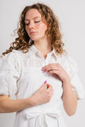 Violette 2/4 Ankle Broderi Dress - Bright White