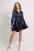 Dawn Satin Dress - Navy