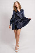 Dawn Satin Dress - Navy