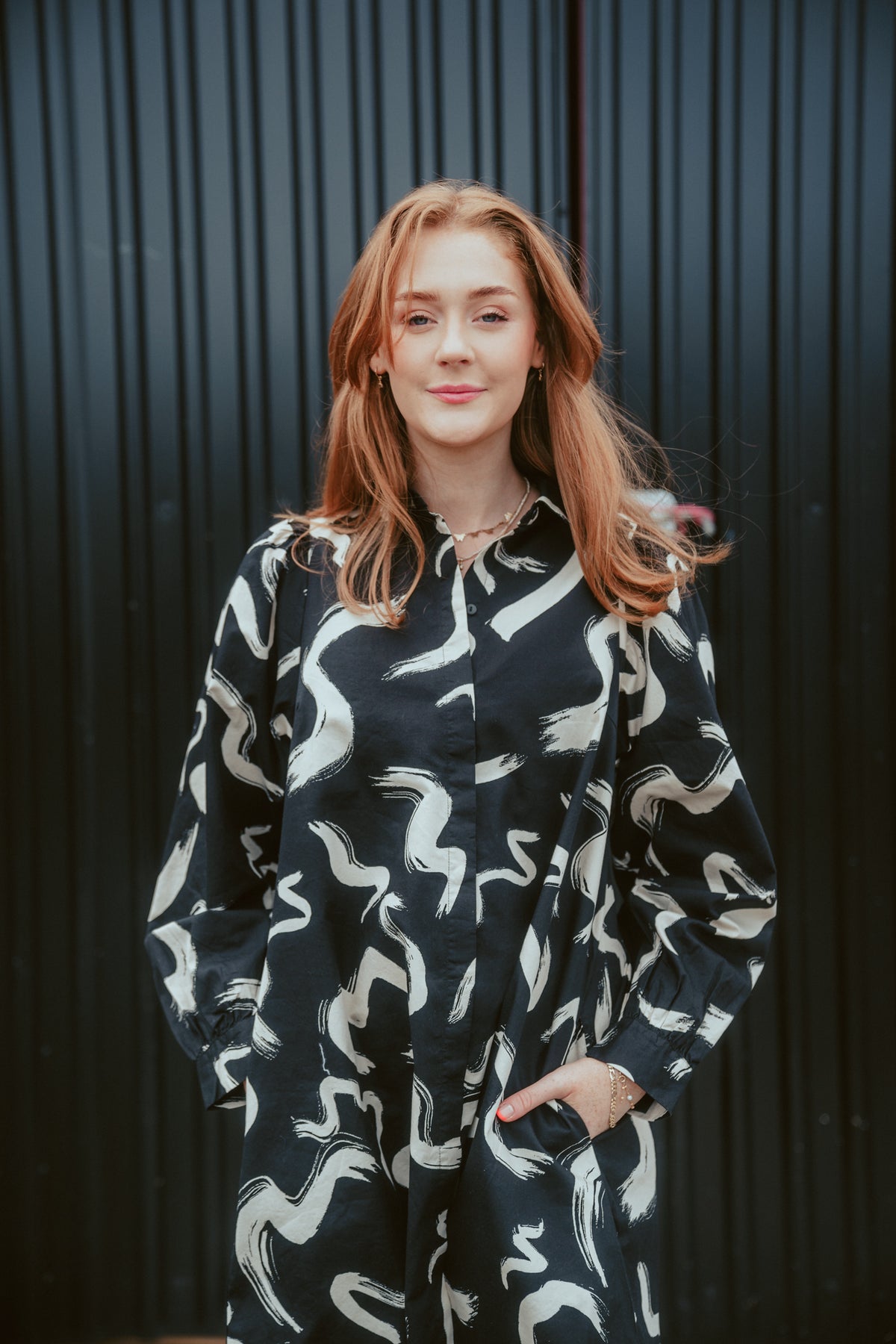 Petronia Shirt Dress - Birch Stroke