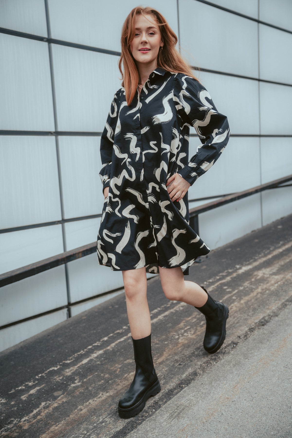 Petronia Shirt Dress - Birch Stroke