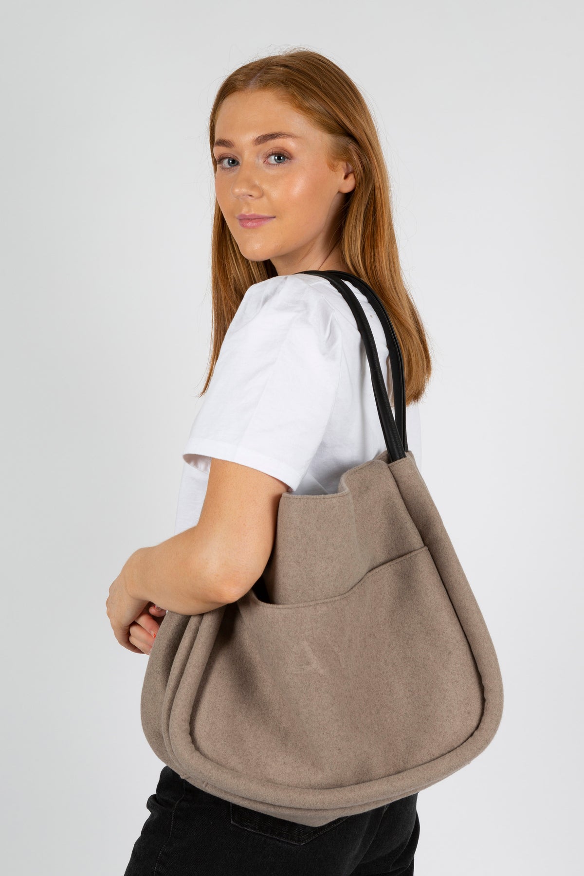 Day Woolen Small Shopper - Taupe Melange