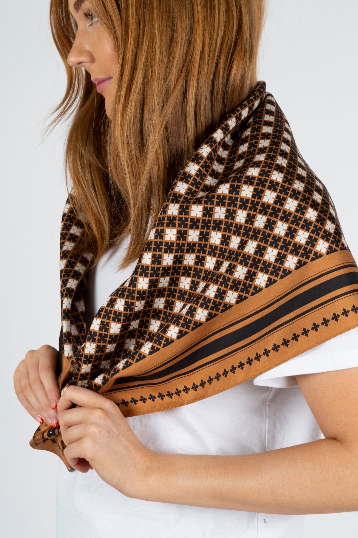 Carrey Silk Scarf - Black