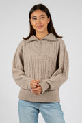 AlphaGZ Zipper Pullover - Warm Sand Melange