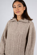 AlphaGZ Zipper Pullover - Warm Sand Melange