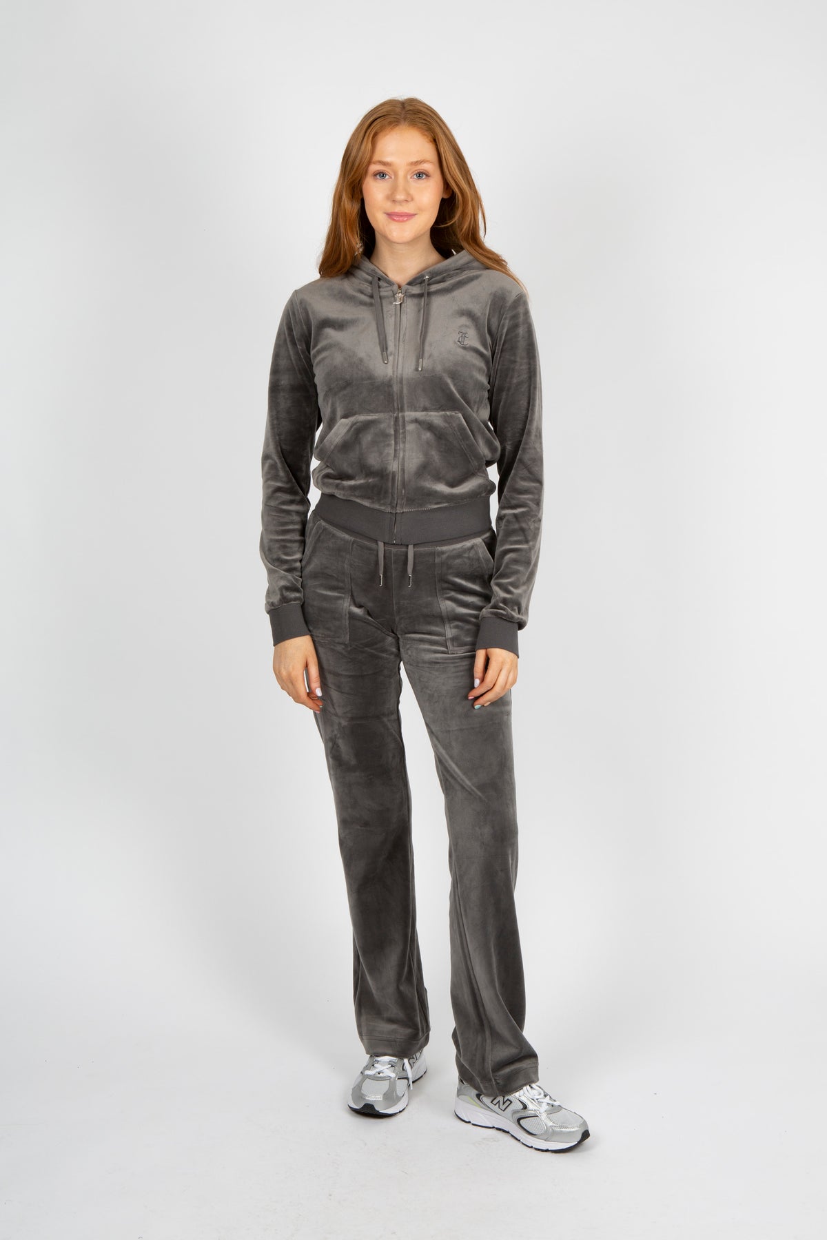Robertson Classic Velour Zip Hoodie - Top Hat