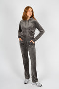 Robertson Classic Velour Zip Hoodie - Top Hat