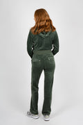 Robertson Classic Velour Zip Hoodie - Dark Moss