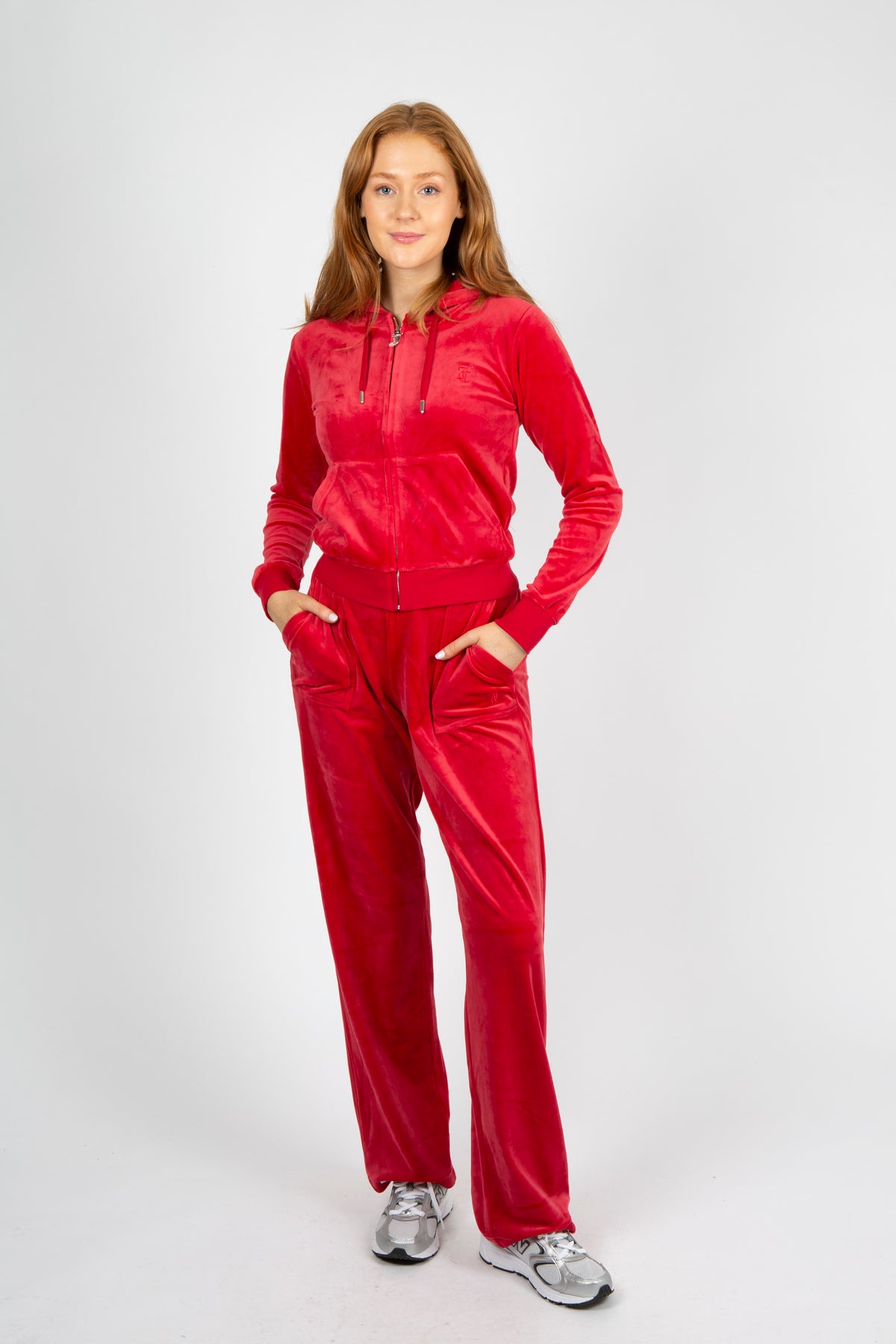 Robertson Classic Velour Zip Hoodie - Astor Red