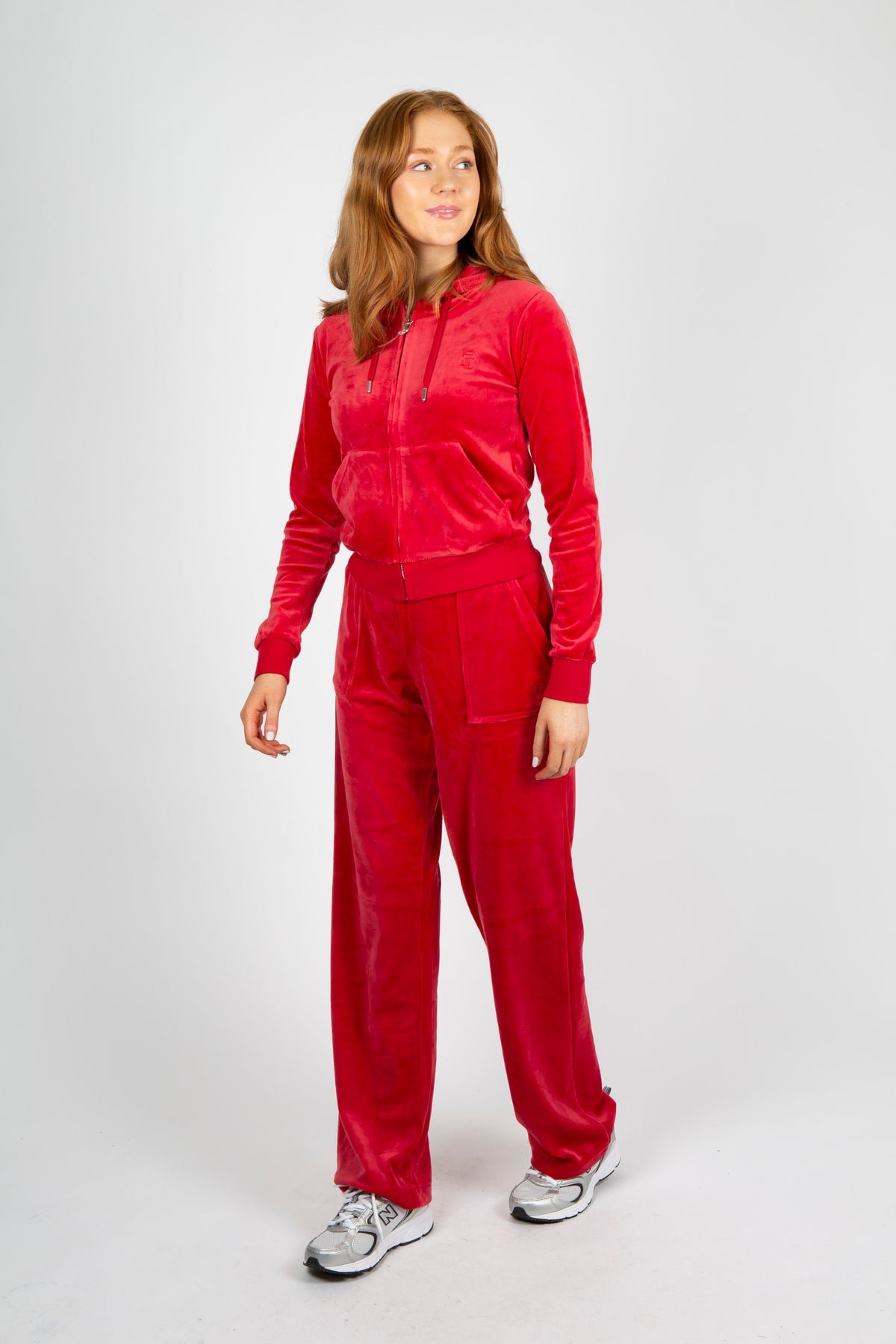 Robertson Classic Velour Zip Hoodie - Astor Red
