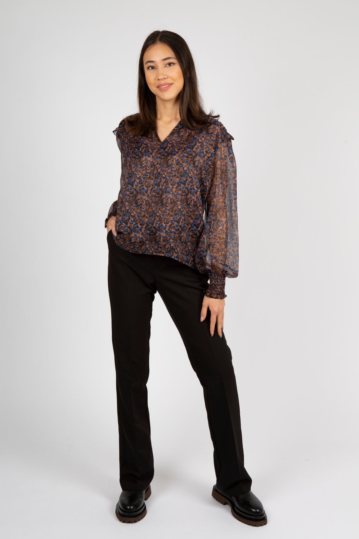 Filja Dark Blossom Blouse - Blue
