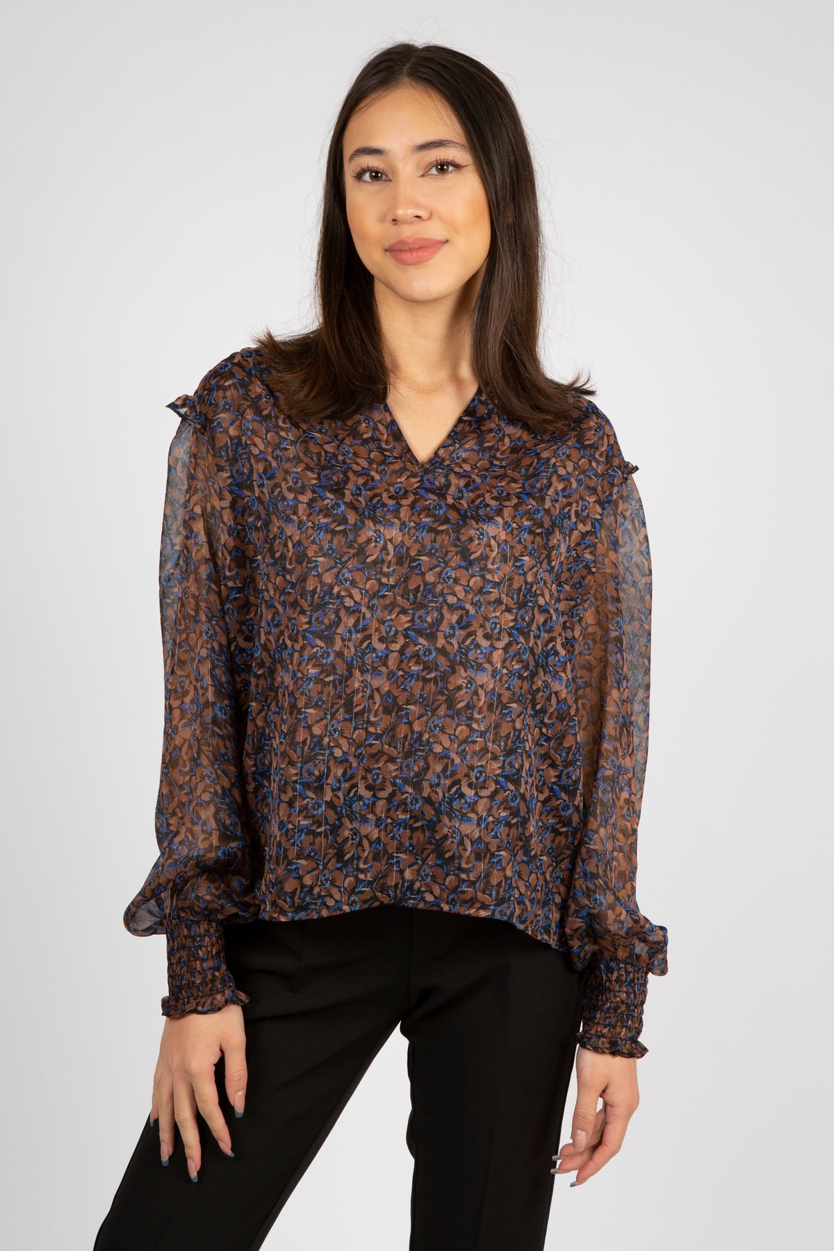 Filja Dark Blossom Blouse - Blue