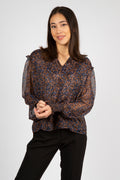 Filja Dark Blossom Blouse - Blue