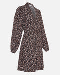 Messina Morocco Wrap Dress Aop - Black Flower