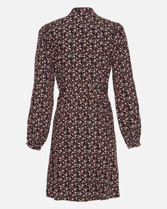 Messina Morocco Wrap Dress Aop - Black Flower
