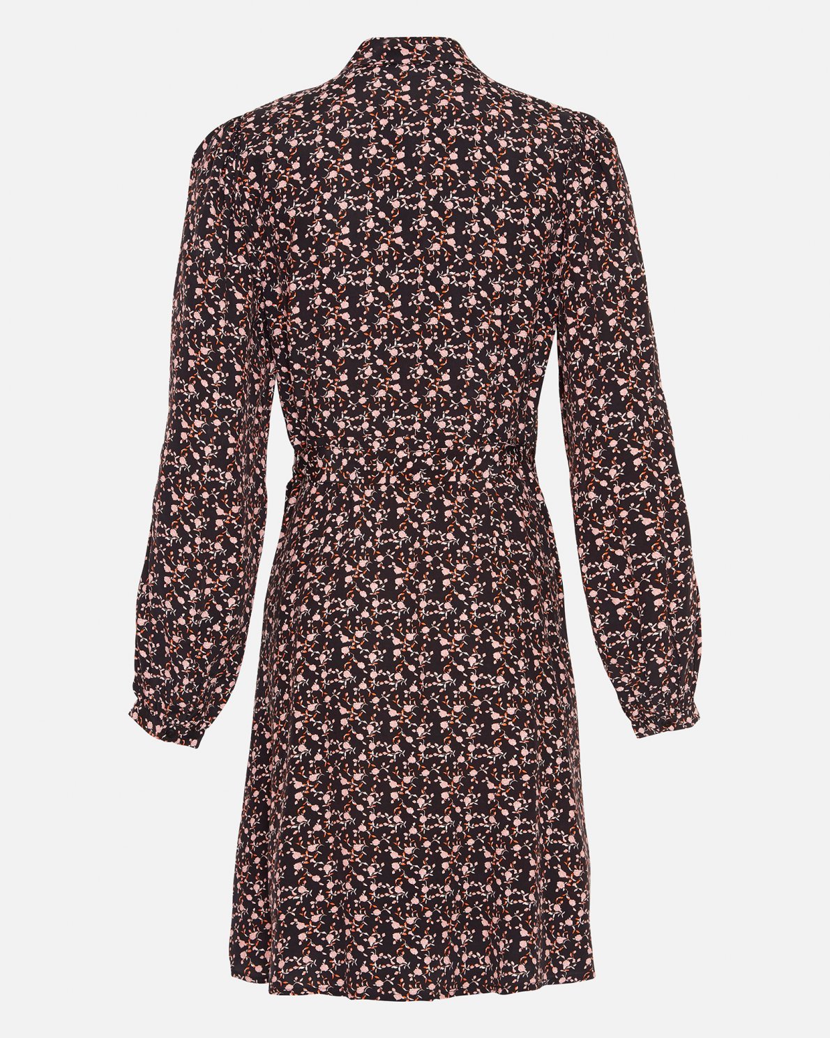 Messina Morocco Wrap Dress Aop - Black Flower