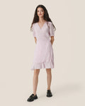 Samera Rikkelie Wrap Dress Aop - Light Lilac Dot