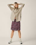 Varuna Kabrina Smock Skirt Aop - Persian Red Flw