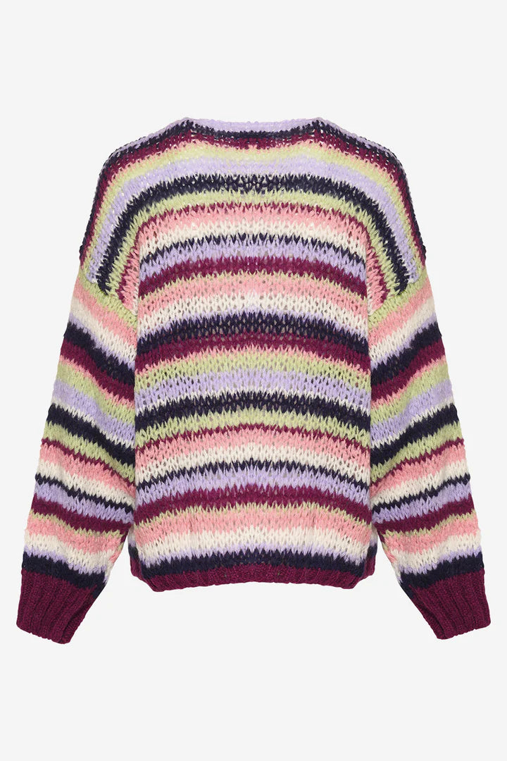 Pool Knit Cardigan - Multi Stripes