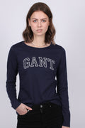 Arch Logo LS T-shirt - Evening Blue - GANT - T-skjorter & Topper - VILLOID.no