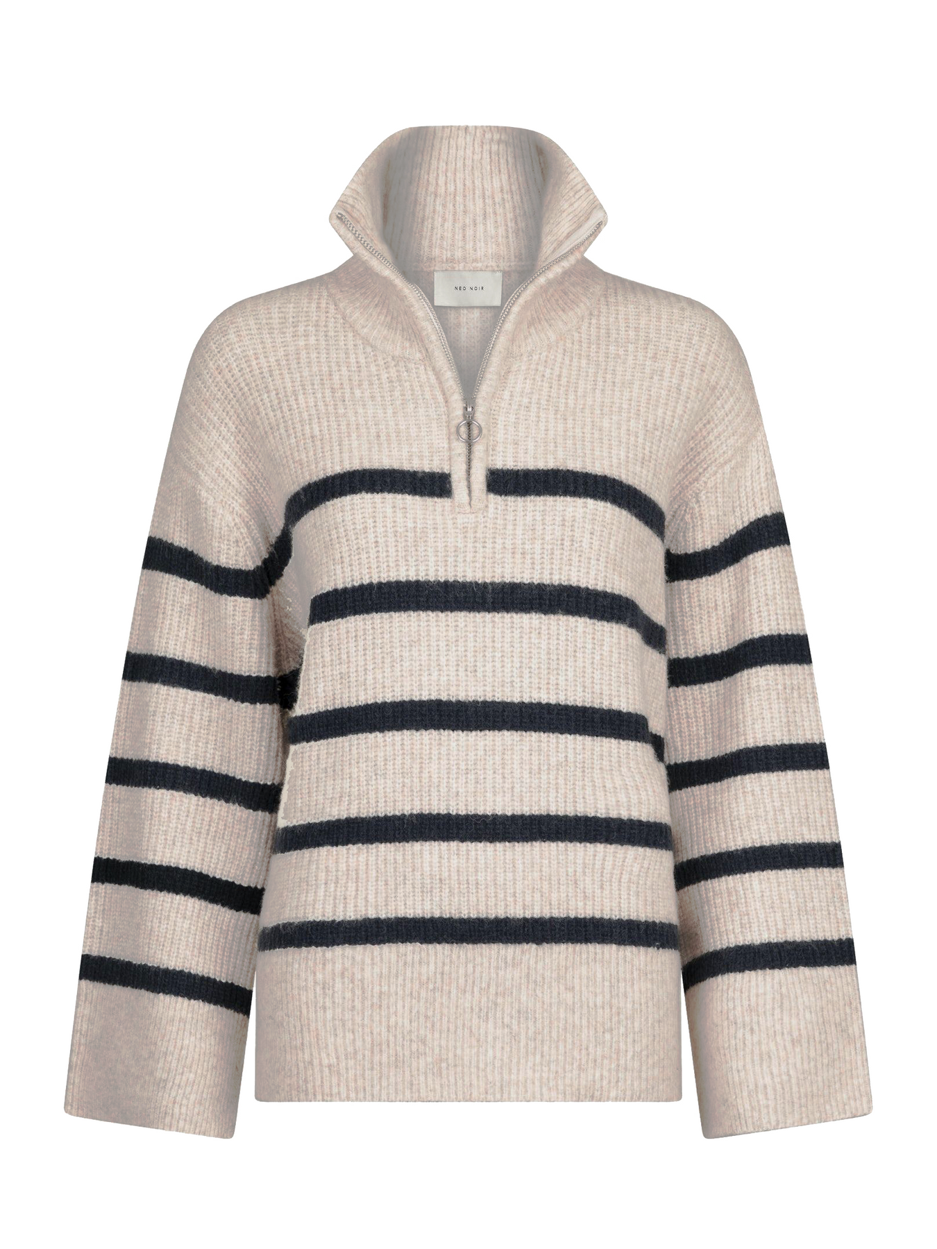 Nevena Stripe Knit Blouse - Sand
