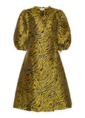 Jessa Wrap Dress - Blk/Yellow Mix