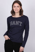 Arch Logo LS T-shirt - Evening Blue - GANT - T-skjorter & Topper - VILLOID.no