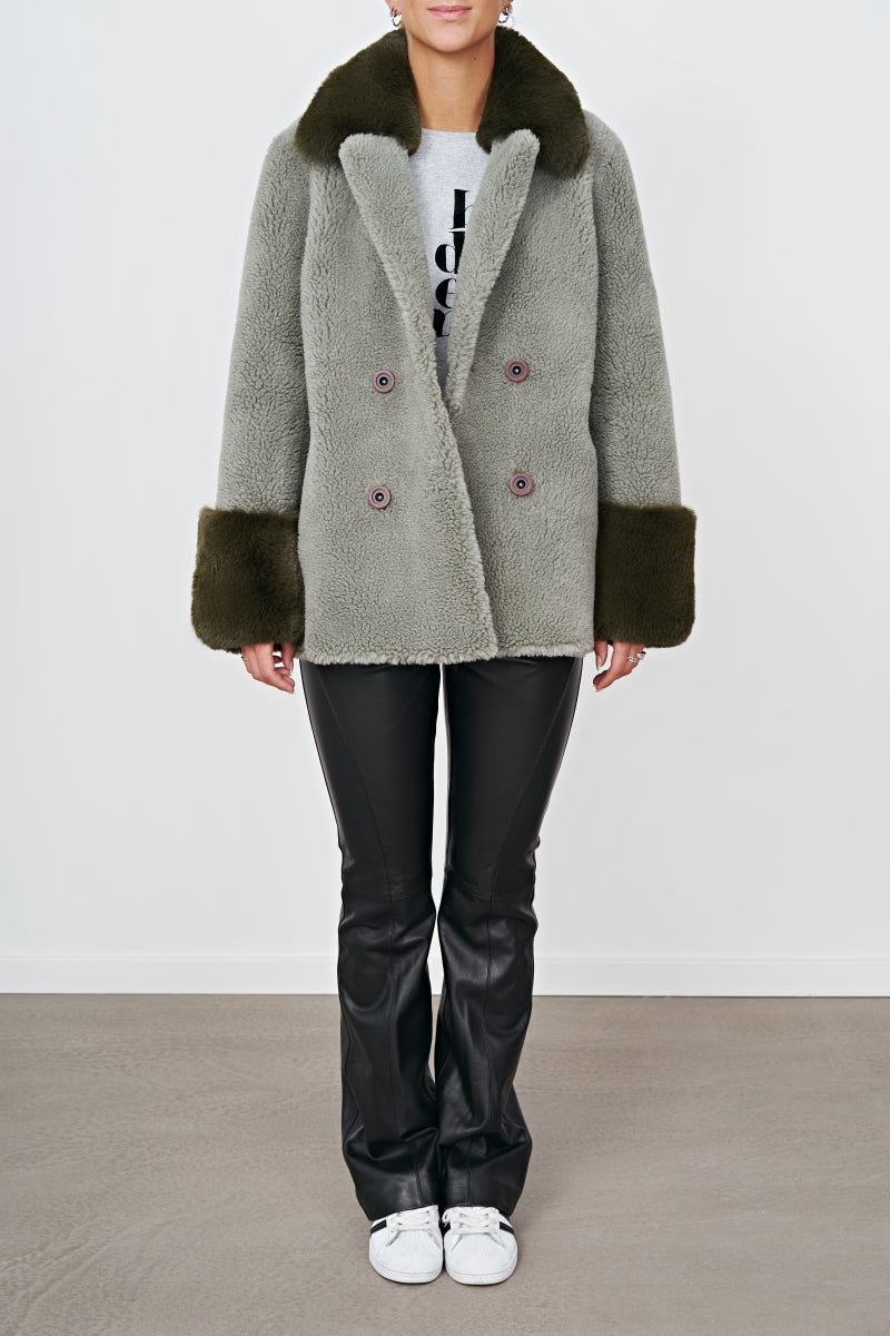 Fiona Wool Coat Short - Grön
