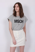 Alva MSCH STD Tee - LGM/Black - Moss Copenhagen - T-skjorter & Topper - VILLOID.no