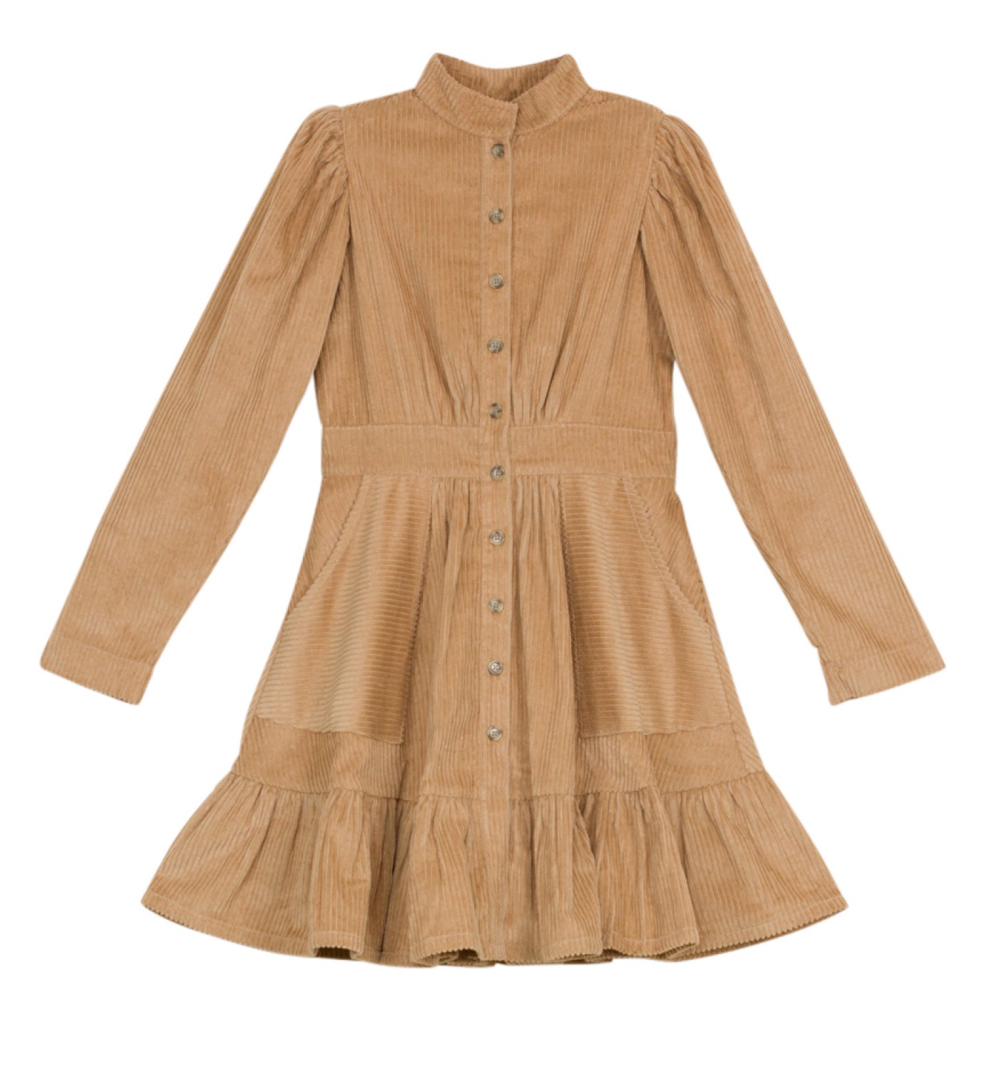 Corduroy Mini Dress - Beige