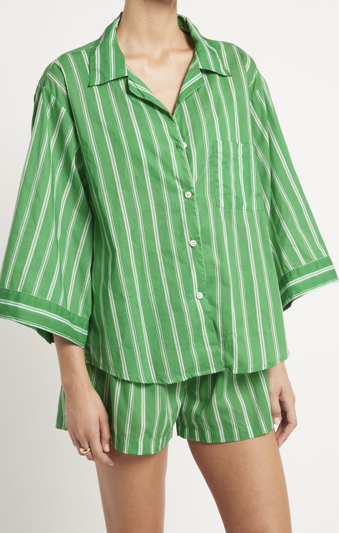 Paradise Shirt - Maya Stripe Print - Green