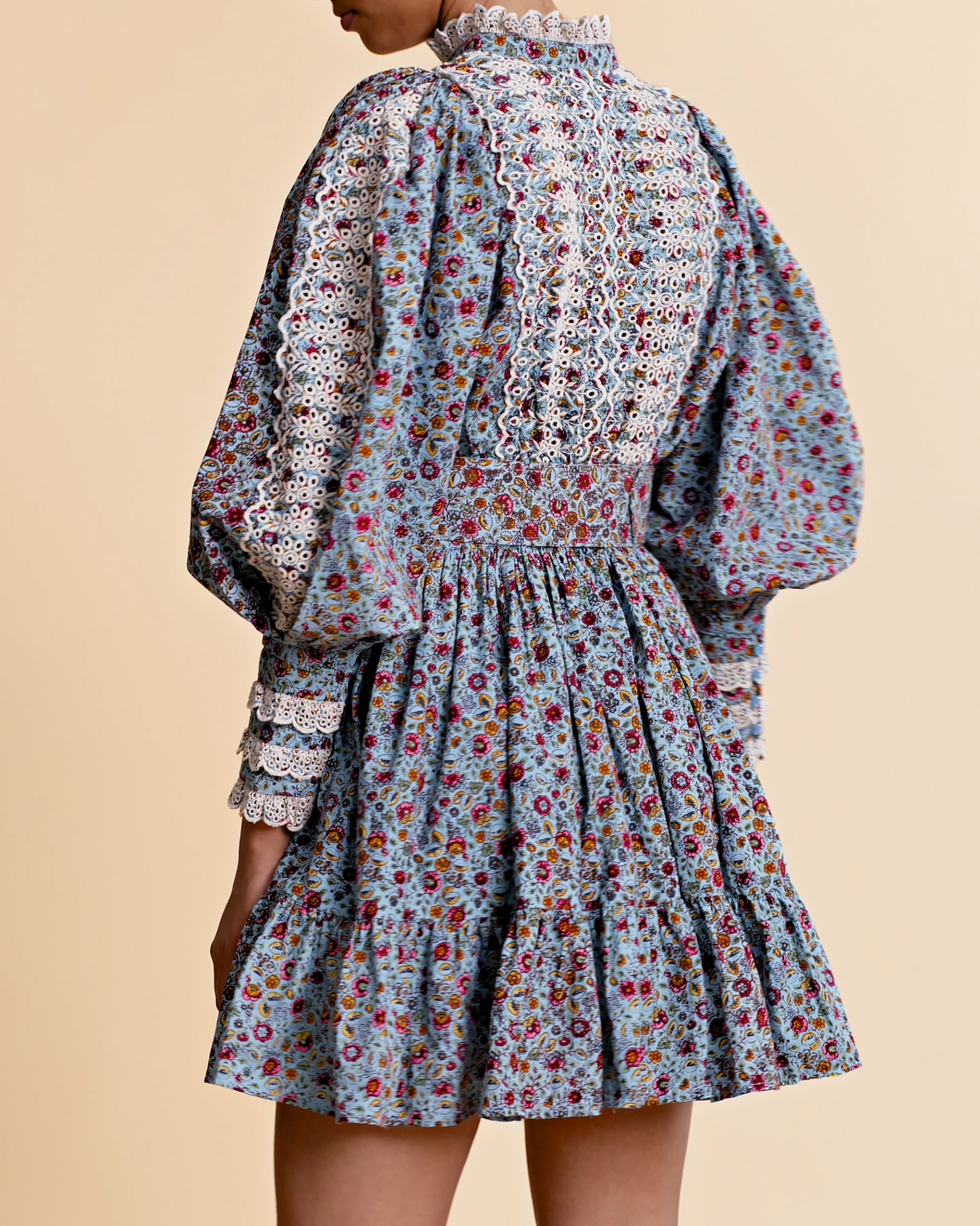 Poplin Mini Dress - Blue Garden