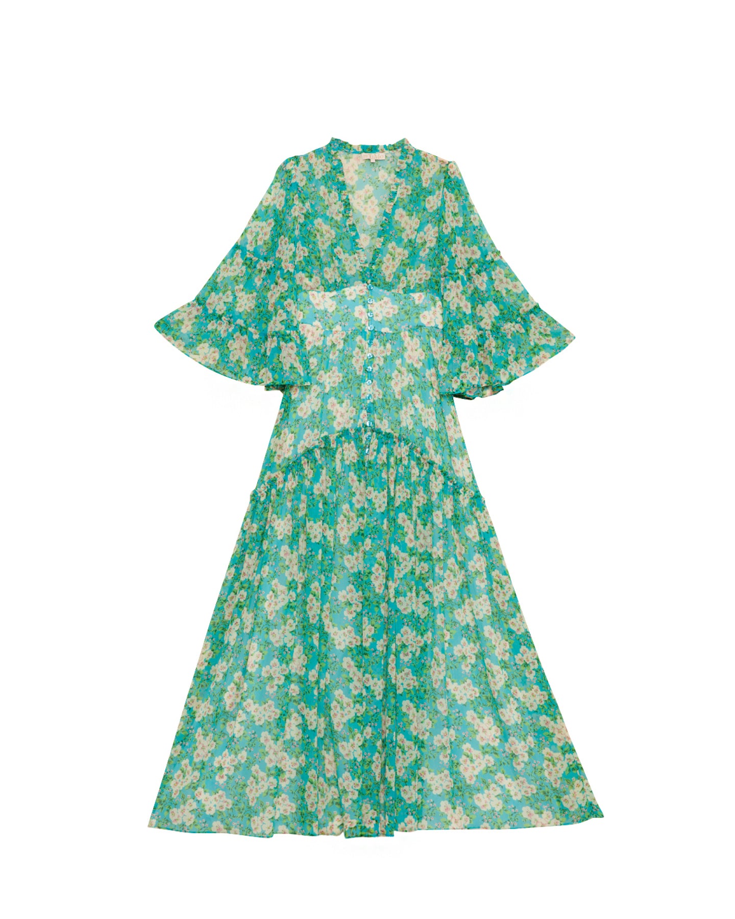 Chiffon V-Neck Dress - New York Blossom
