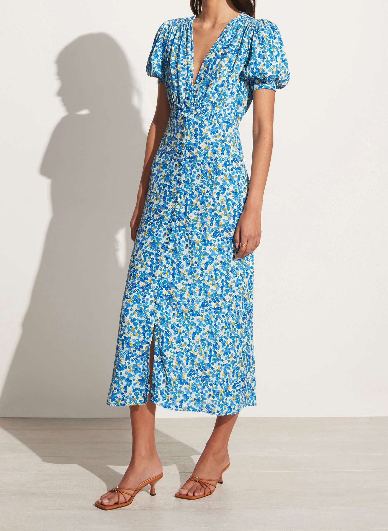 Bellavista Midi Dress - Lou Floral Print Blue
