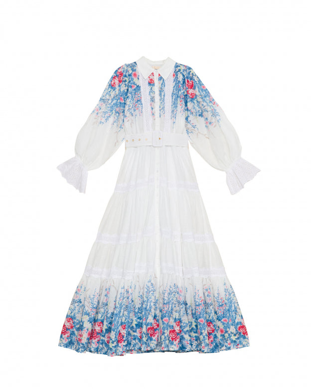 Cotton Slub Maxi Dress - Blue Field