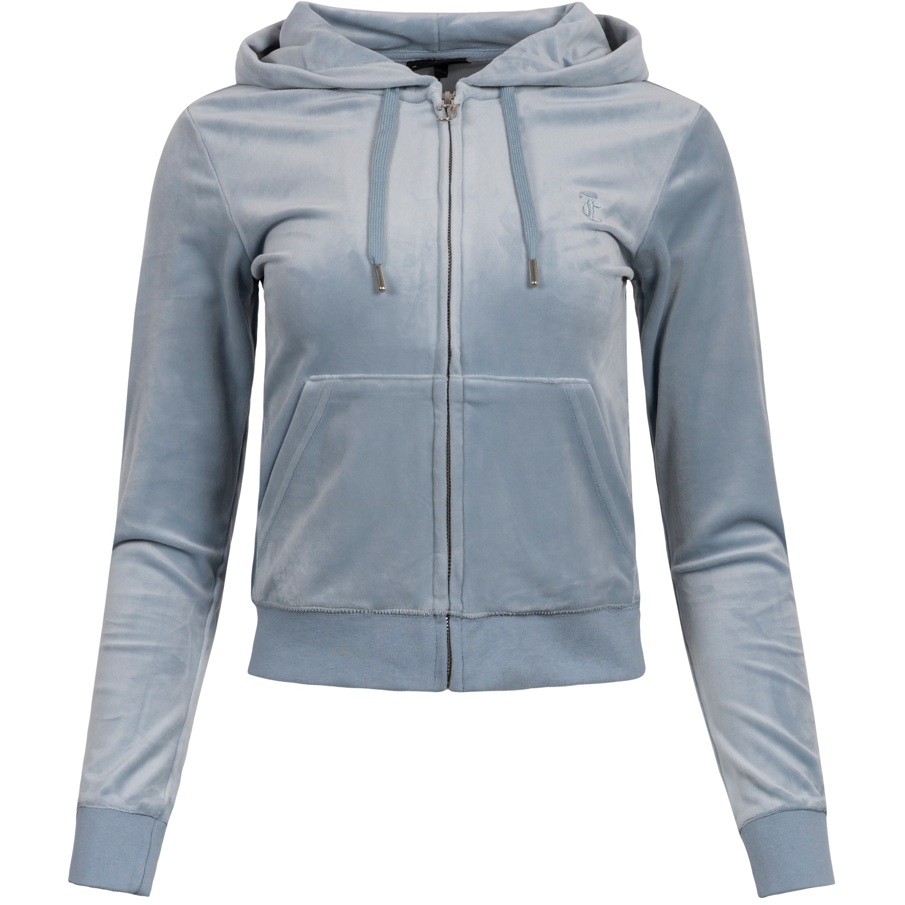 Robertson Classic Velour Zip Hoodie - Blue Fog