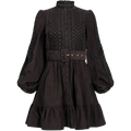 Baby Cord Shirt Dress - Black